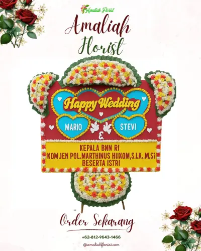 Karangan Papan Bunga Pernikahan di Jrakah